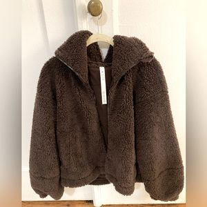 Lululemon Cinchable Fleece Zip-Up, Chocolate Brown, Size 6, worn once
